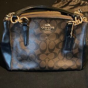 Coach Black and Brown Signature Christie Satchel